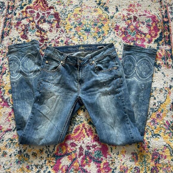 y2k vintage bedazzled festival low rise jeans by nicole benisti - Picture 3 of 5
